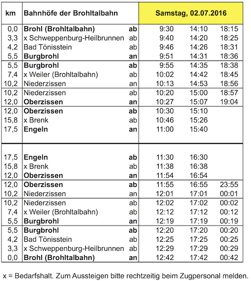 Fahrplan 2016 Night of the owls