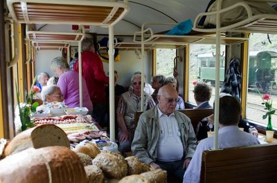 Blick in den Fürhstückswagen